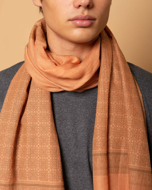 Pashmina Rosa Salmone in misto Cachemire