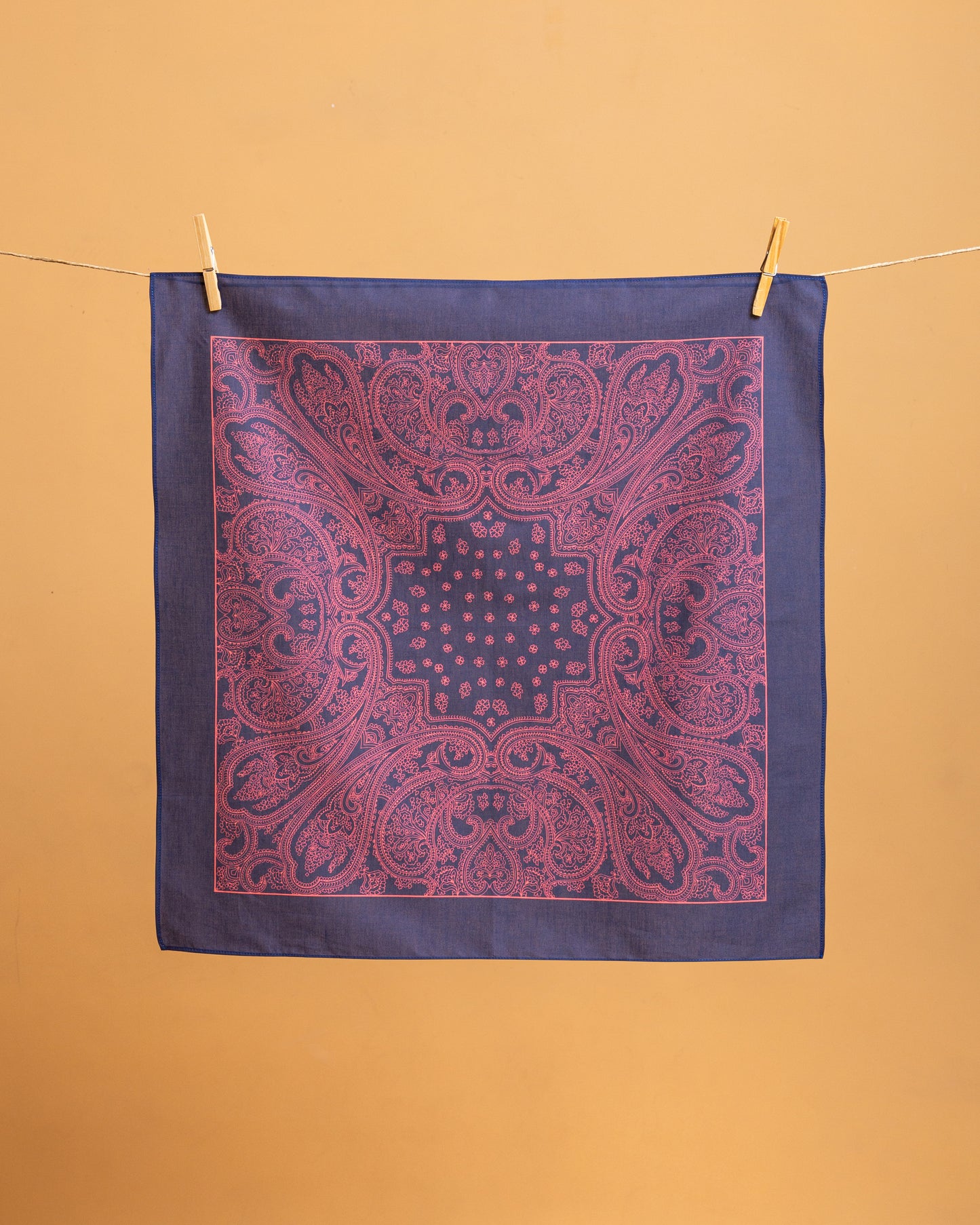 Bandana in Cotone Blu e Viola — Made in Italy
