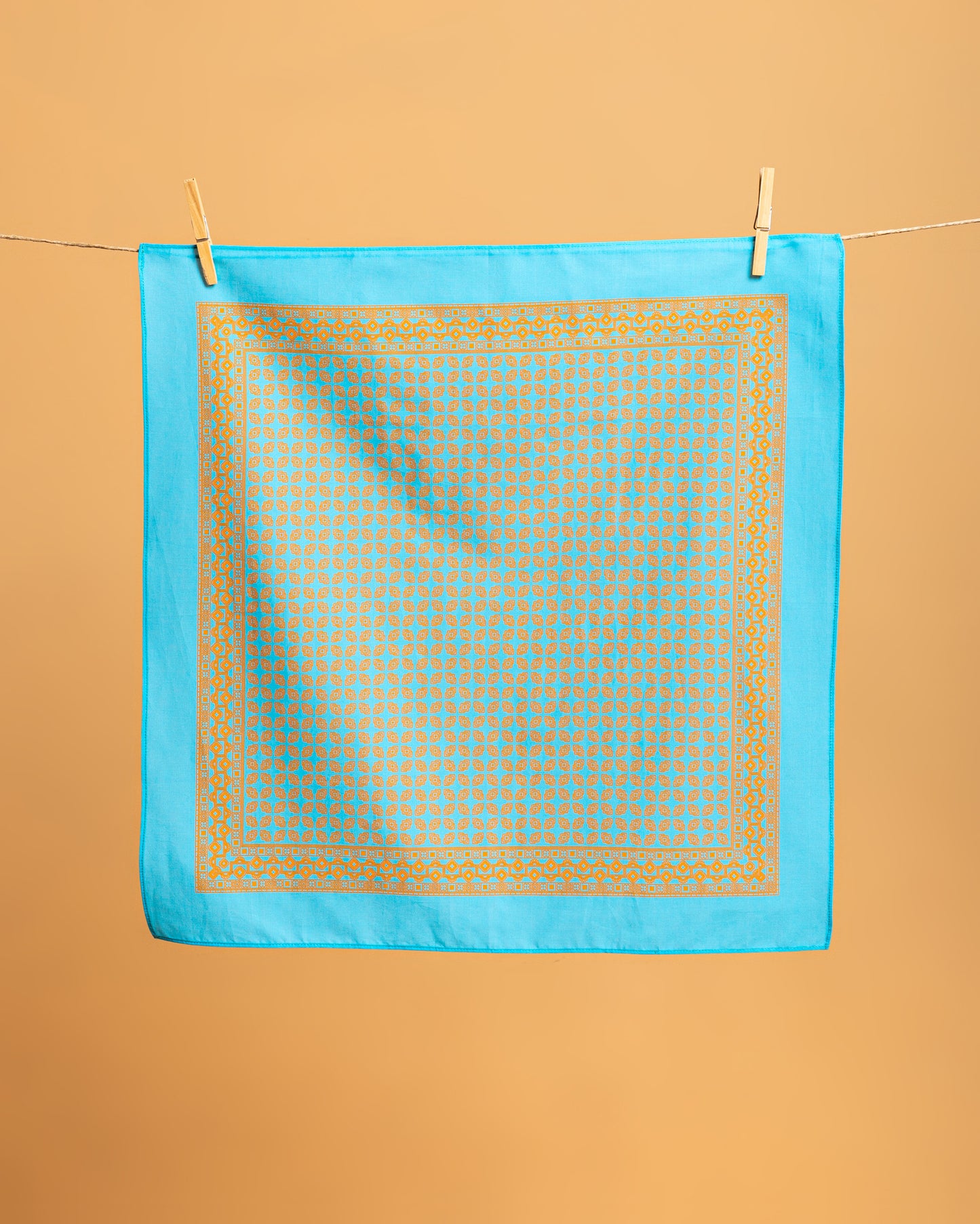 Bandana in Cotone Azzurra e Gialla — Made in Italy