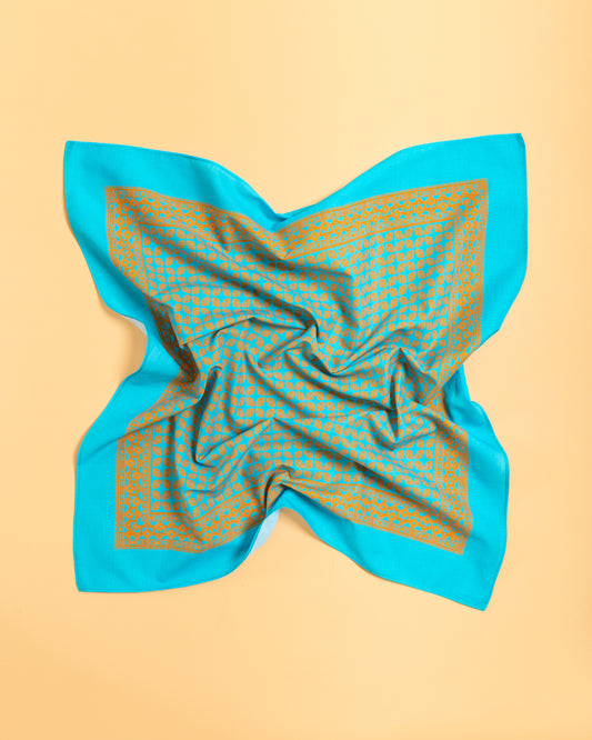 Bandana in Cotone Azzurra e Gialla — Made in Italy