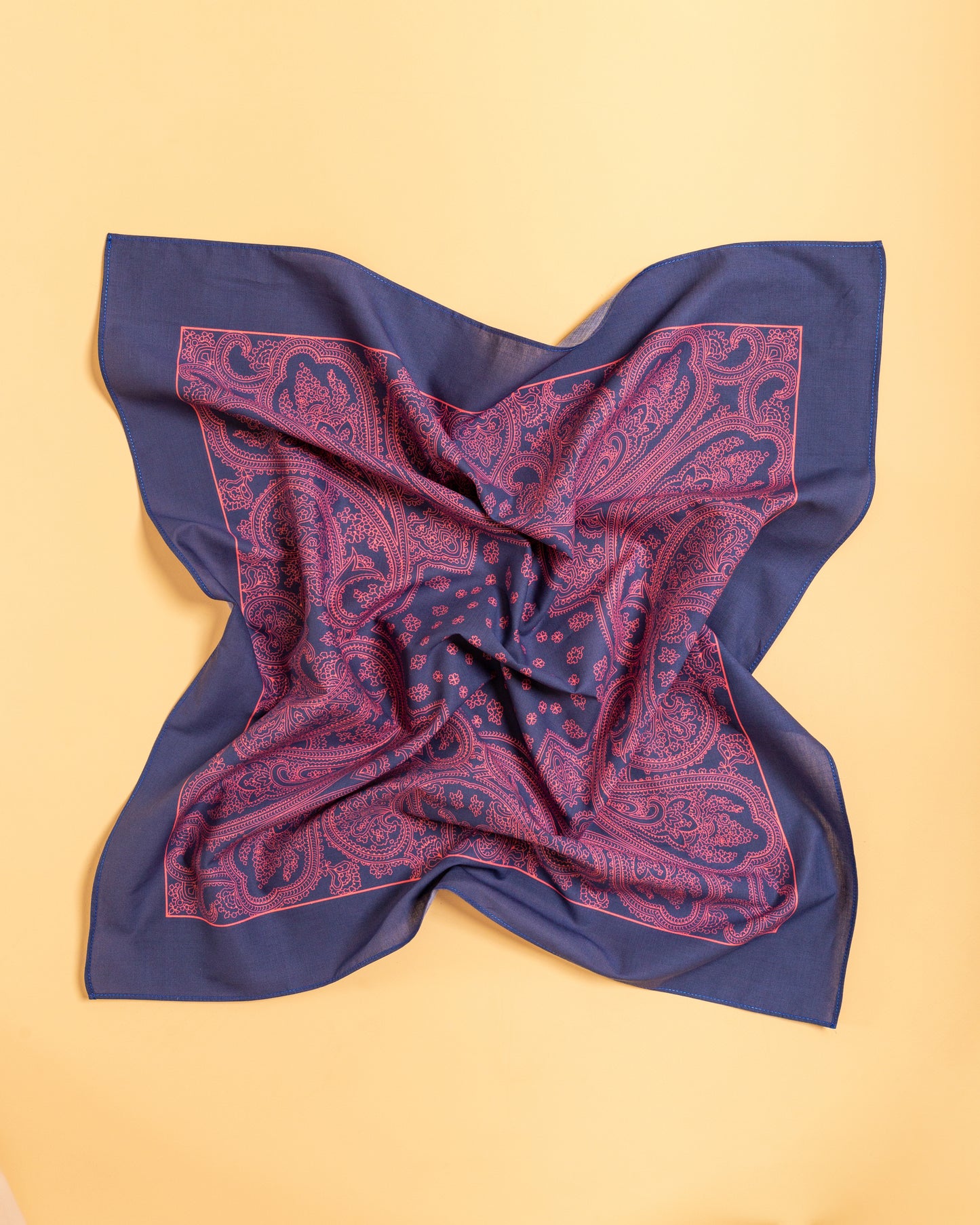 Bandana in Cotone Blu e Viola — Made in Italy