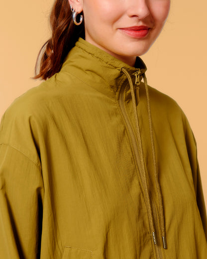 Marama Track Jacket - La giacca Unisex Verde Oliva col foulard