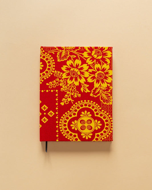 A5 fabric covered notebook made of 100% recycled paper and cardboard - 024 