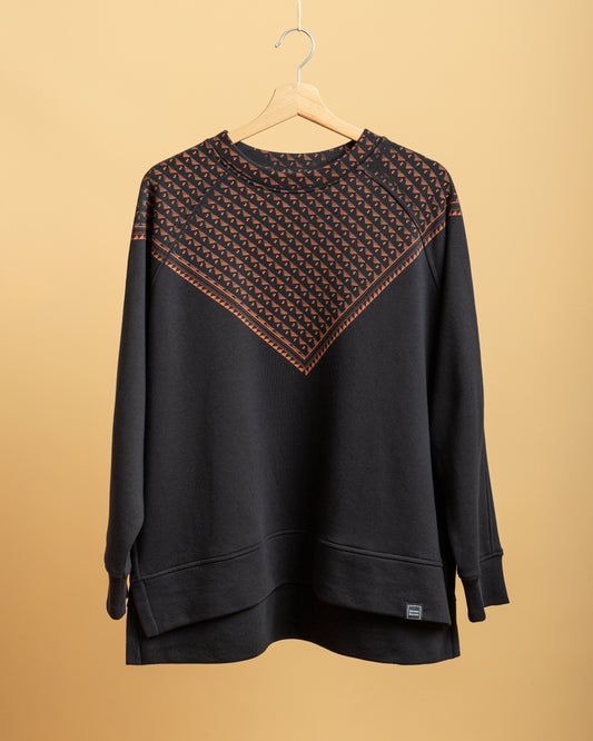 Felpa Girocollo Oversize Nera