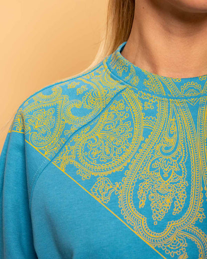 Women's Light Blue Oversize Crewneck Sweatshirt