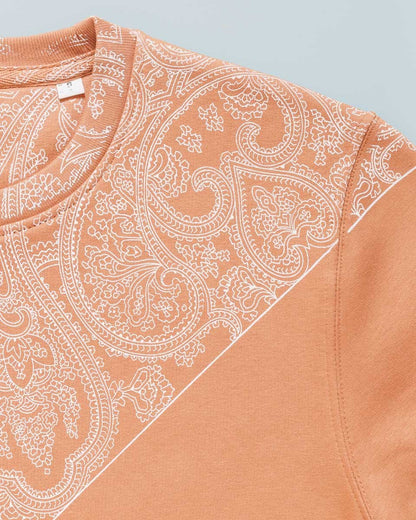 Hand-printed fleece cotton sweatshirt - 010
