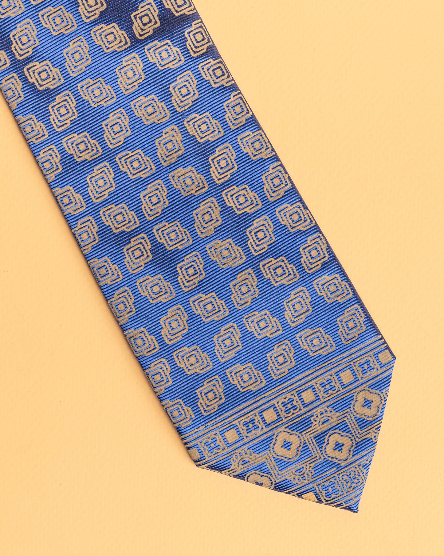 Cravatta in Seta Azzurra stampata a mano