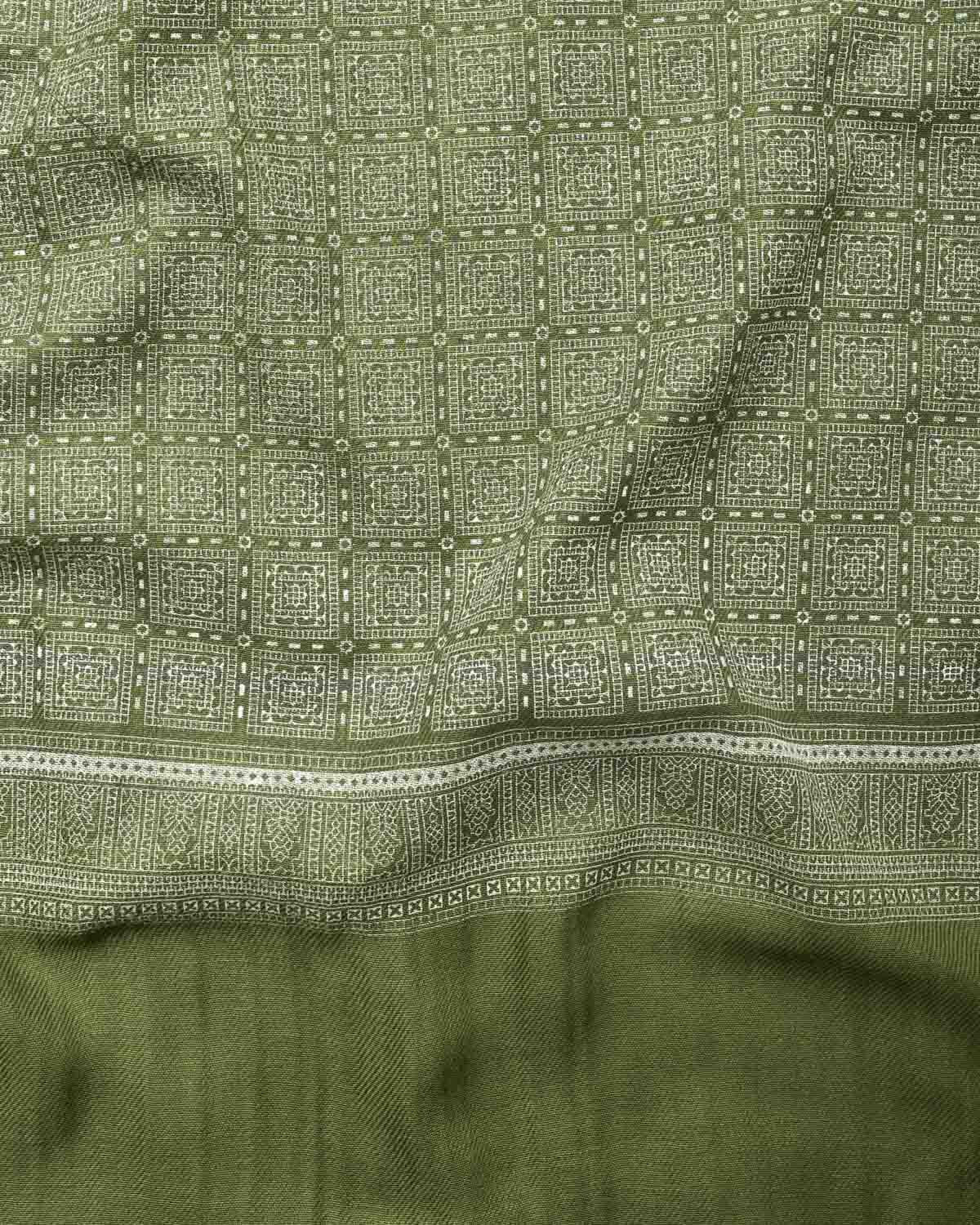 Olive Green Pashmina in Cashmere blend